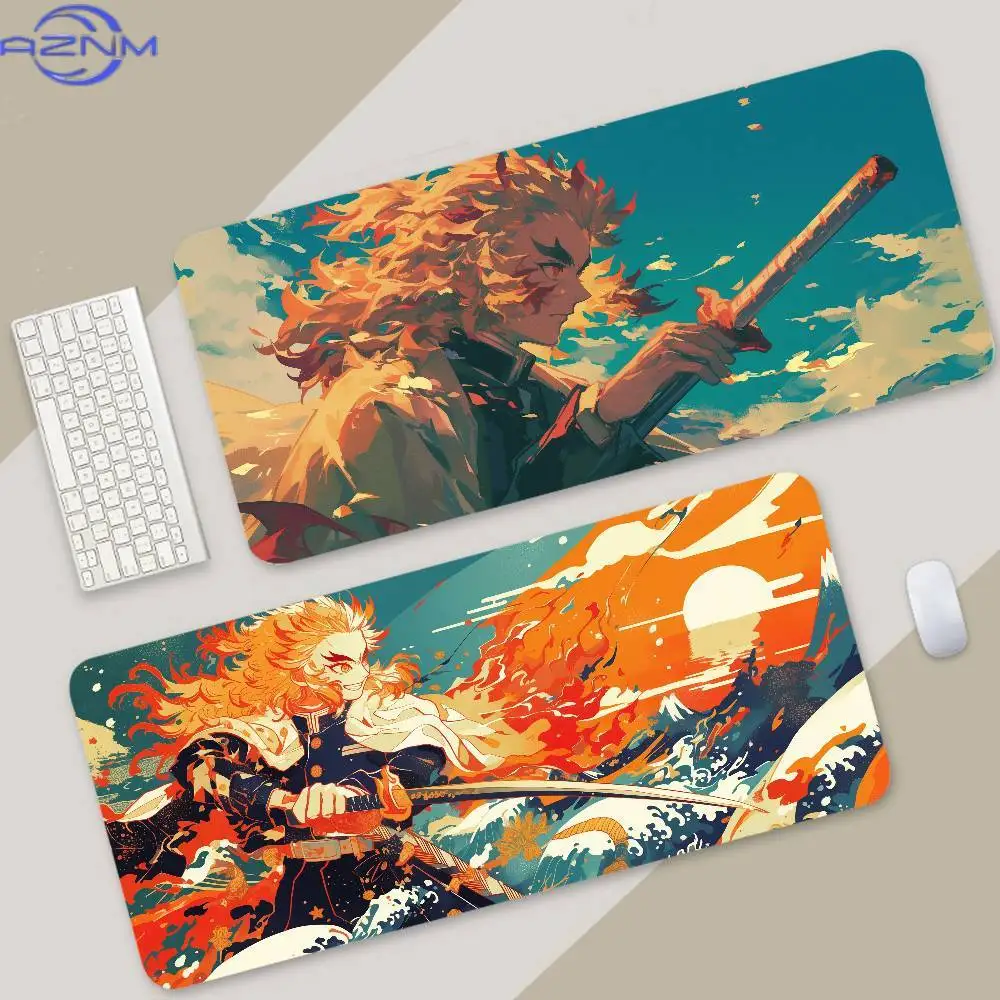 Rengoku Kyoujurou Demon Slayer Anime Mousepad Large Gaming Mouse Pad LockEdge Thickened Computer Keyboard Table Desk Mat