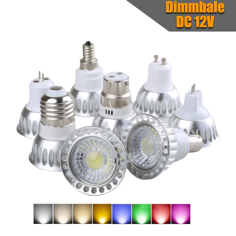 

Dimmable E12 E14 E27 B22 LED Spotlight 10W GU10 MR16 GU5.3 Bulbs 12V Home Decorative Cob Light Bedroom Red Blue Green Yellow