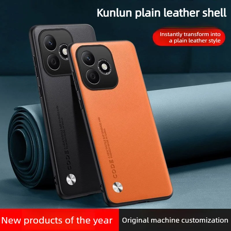 Luxuriöse Schlichte PU-Leder Handyhülle für Honor 600 Lite 500 400 Pro Magic 8 Pro X9D X9A X8A X8C X7A Stoßfeste Schutzhülle Schlanke Abdeckung