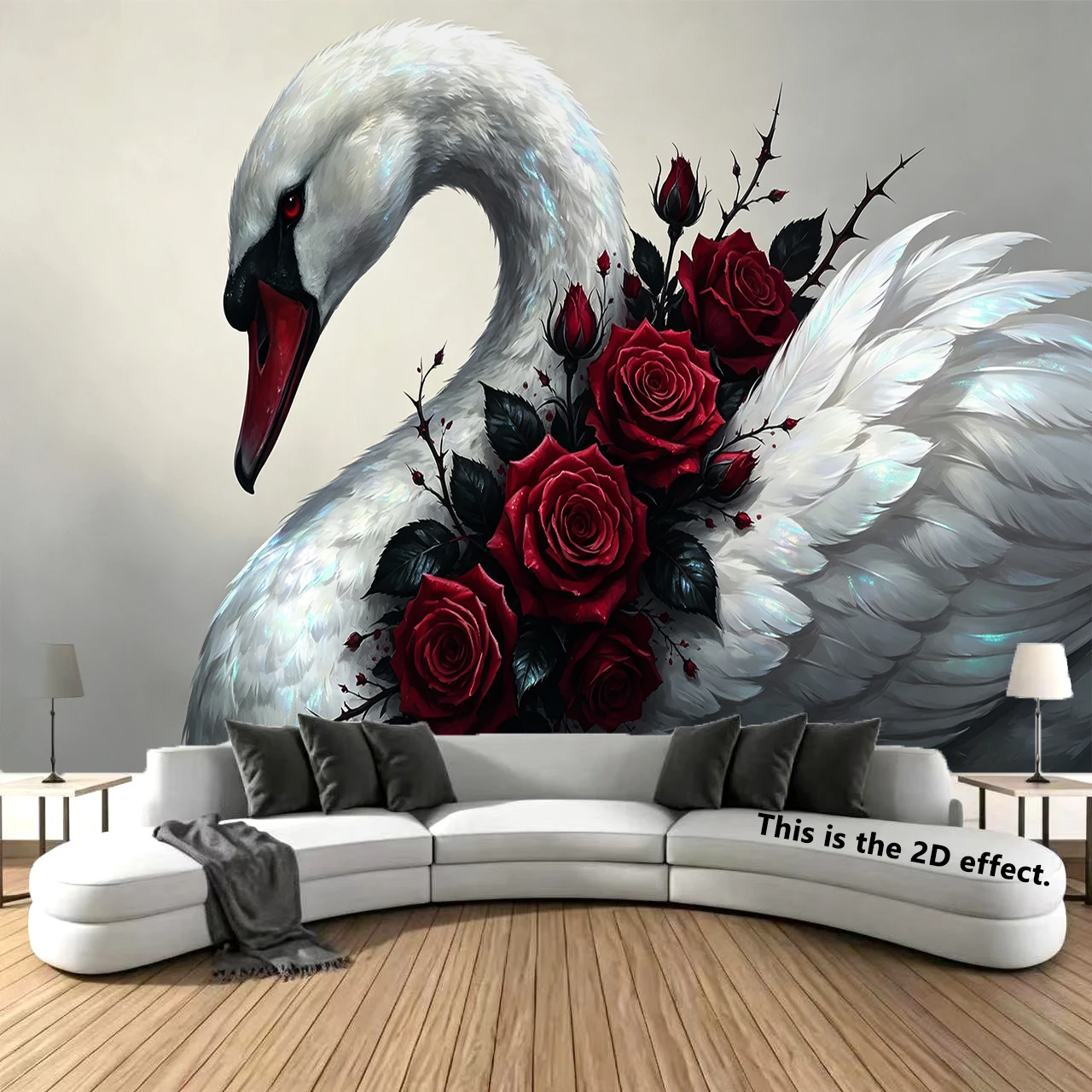 Gothic Swan Rose Background Cloth Hanging Cloth Bedroom Bedside Decorative Wall Cloth Dormitory Tapestry