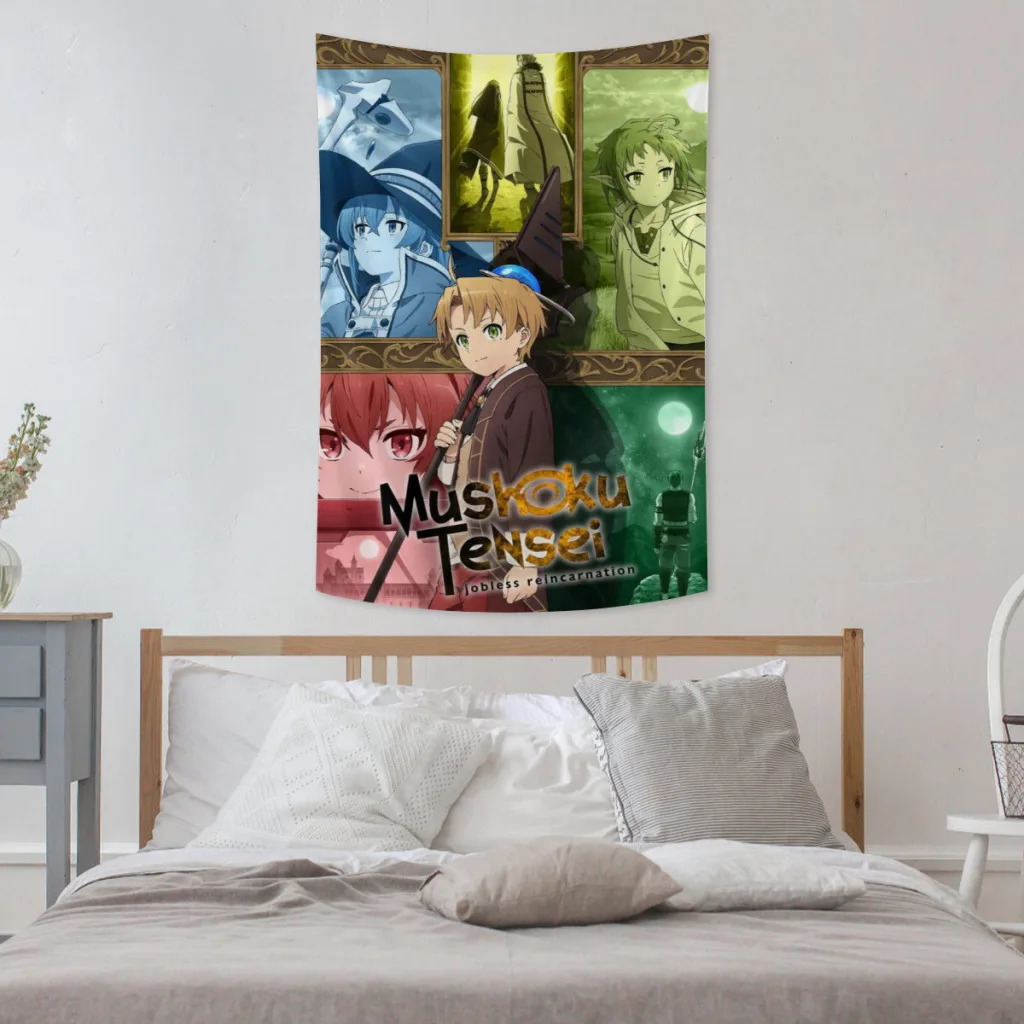 

Mushoku-Tensei-Jobless-Reincarnation Tapestry Anime Room Décor Aesthetic Home Decoration Bedroom Wall Art