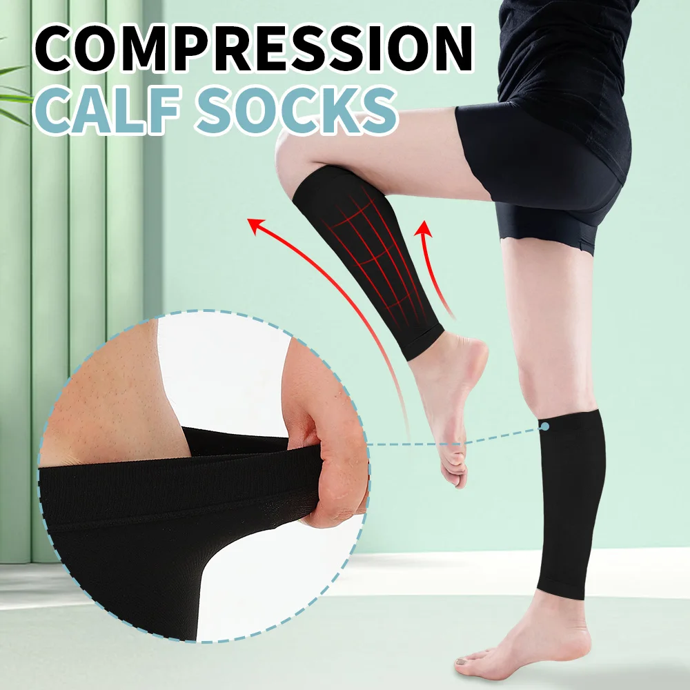 Legbeauty Compression Calf Socks for Women and Men Footless Pressure Support Leg Sleeve Brace Varicose Veins,Running