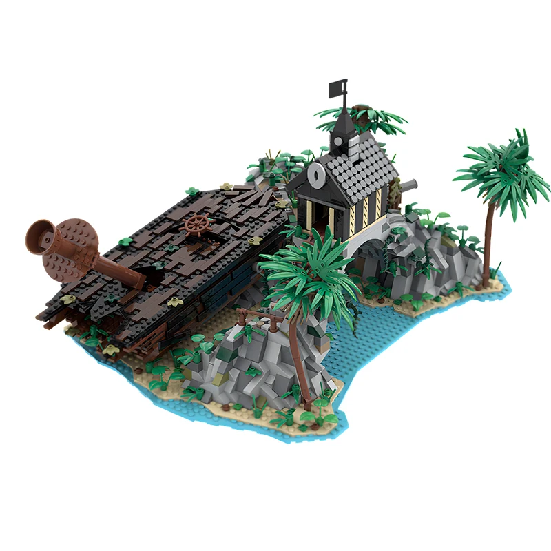 2775PCS Medieval Dominica Pirate Beach Architecture Building Blocks Model DIY Technology Bricks Toys Creative Children’s Gifts