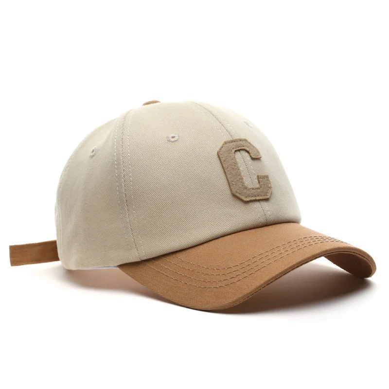 Dropshipping Buchstabe C Kontrast Gestickte Baseball Kappe Mode Papa Hut Unisex Strapback Hut Outdoor Sport Hut