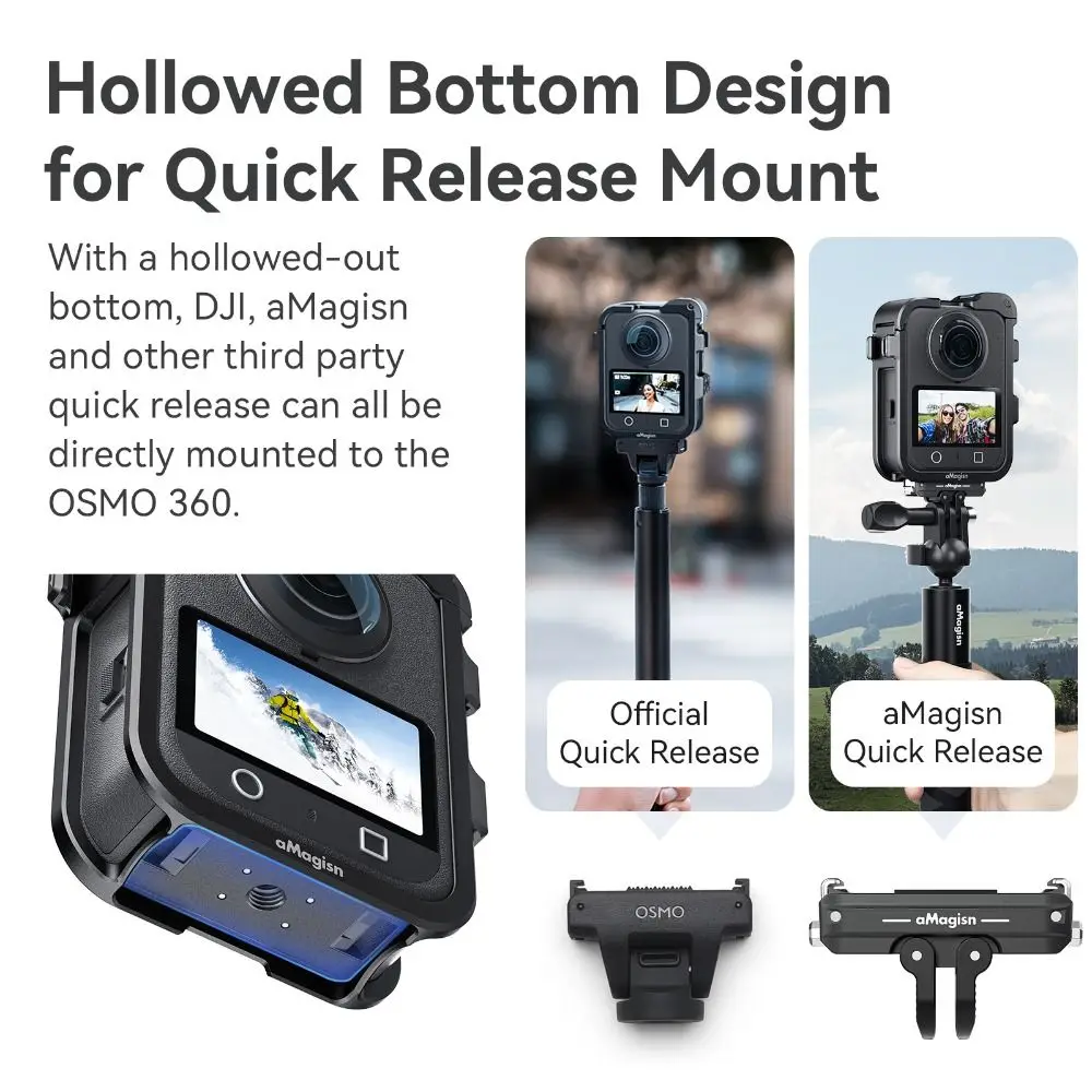 

Aluminium Alloy Protective Frame Case Quick Release Lightweight Metal Rabbit Cage with Lens Cap for DJI Osmo 360