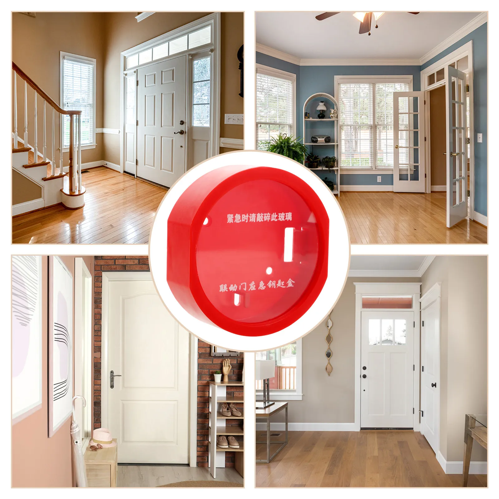Emergency Key Lock Box Wall-Mounted Plastic Fire Rated Break Glass Design Secure Access Storage for Homes Offices Fire