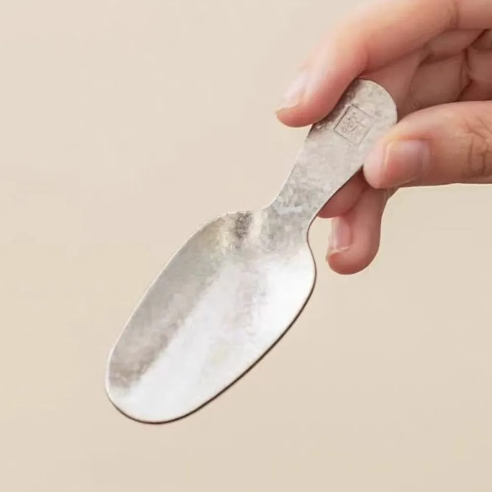 Pure Titanium Short Handle Tea Spoon Thickened Anti-Fall Tea Scoop Portable Lightweight Measuring Spoon Coffee Bean