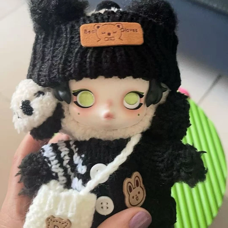 Labubu pendentif bouton tricoté pull Labubu chapeau paquet vinyle poupée remplacement bébé vêtements ensemble blythe poupée vêtements barbie chaussures