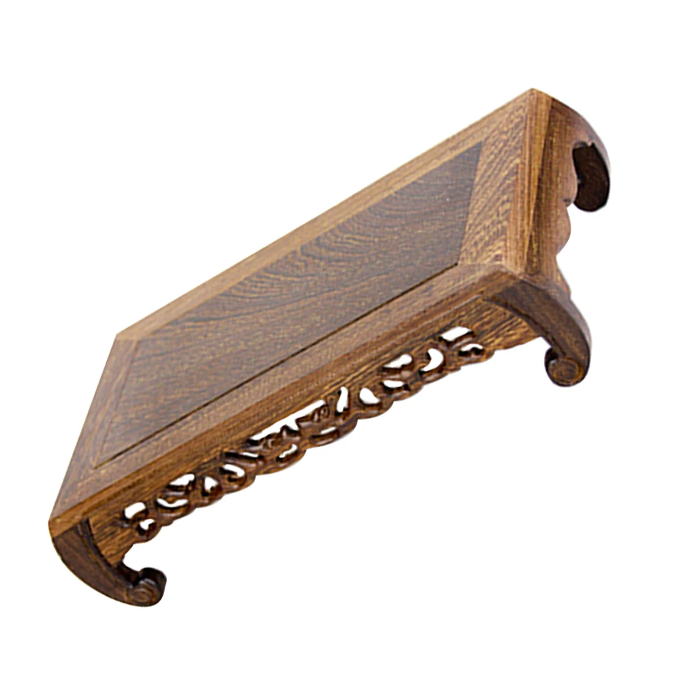 

Rectangular Chicken Wing Wood Base Carved Chinese Display Stand Oriental Vase Bonsai Teapot Aquarium Fishbowl Table Lamp