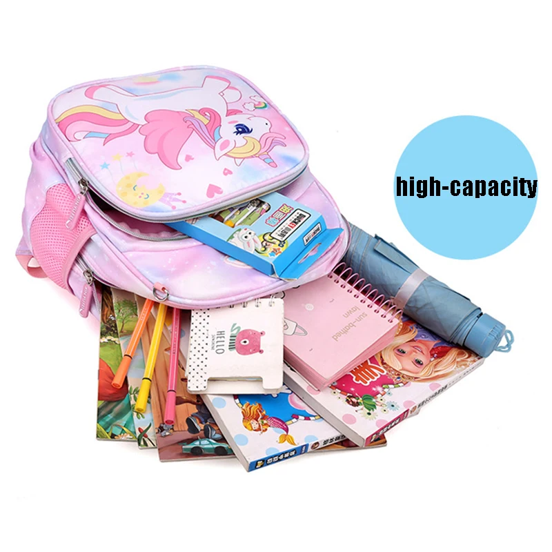 Cute Children'S Backpack New Lightweight Weight Reducing Kindergarten School Bag Cartoon Unicorn Little Girl Backpack