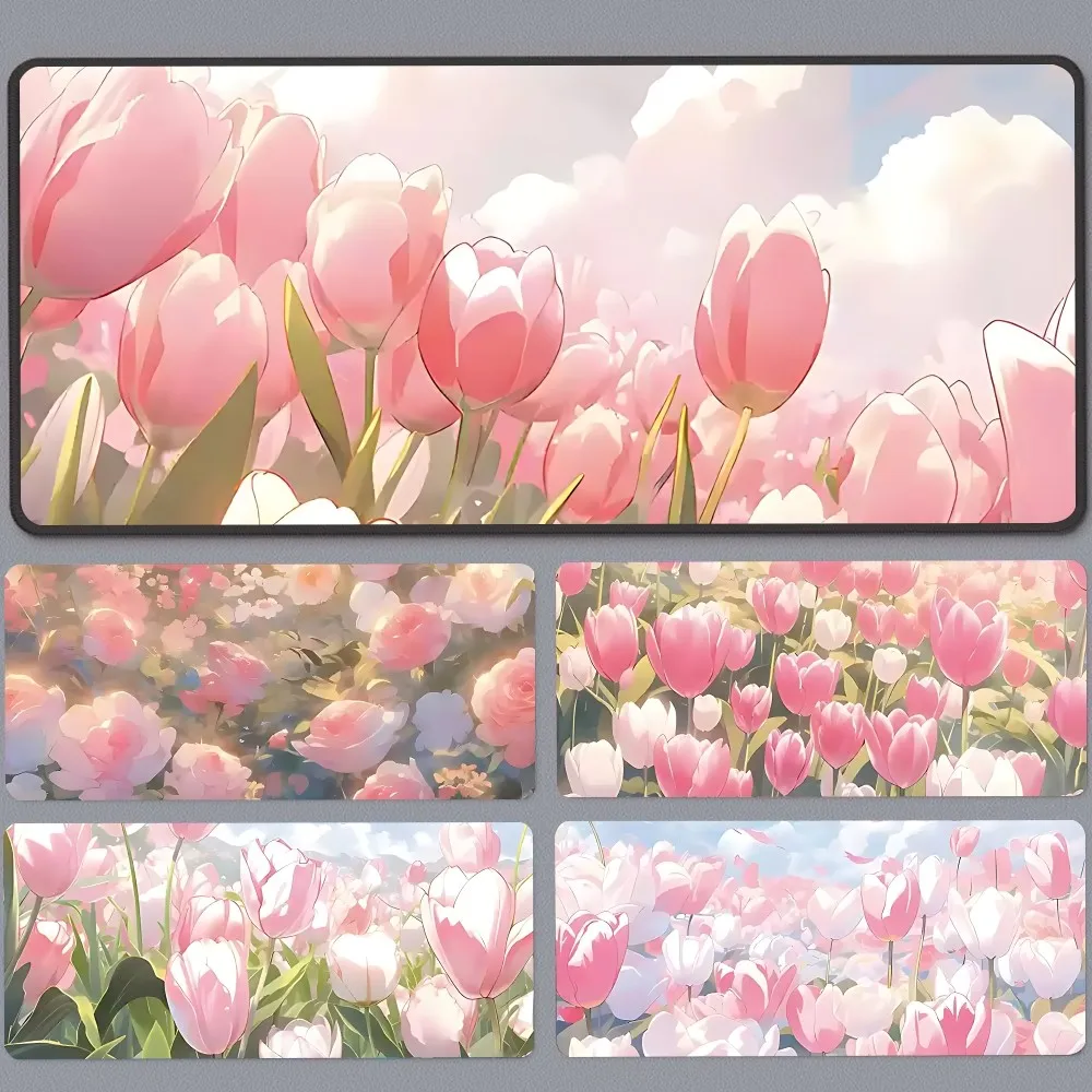 

Tulip Flowers Mousepad Mousepad New Arrivals Large Gaming Mousepad L XL XXL Gamer Mouse Pad Size For Keyboards Mat