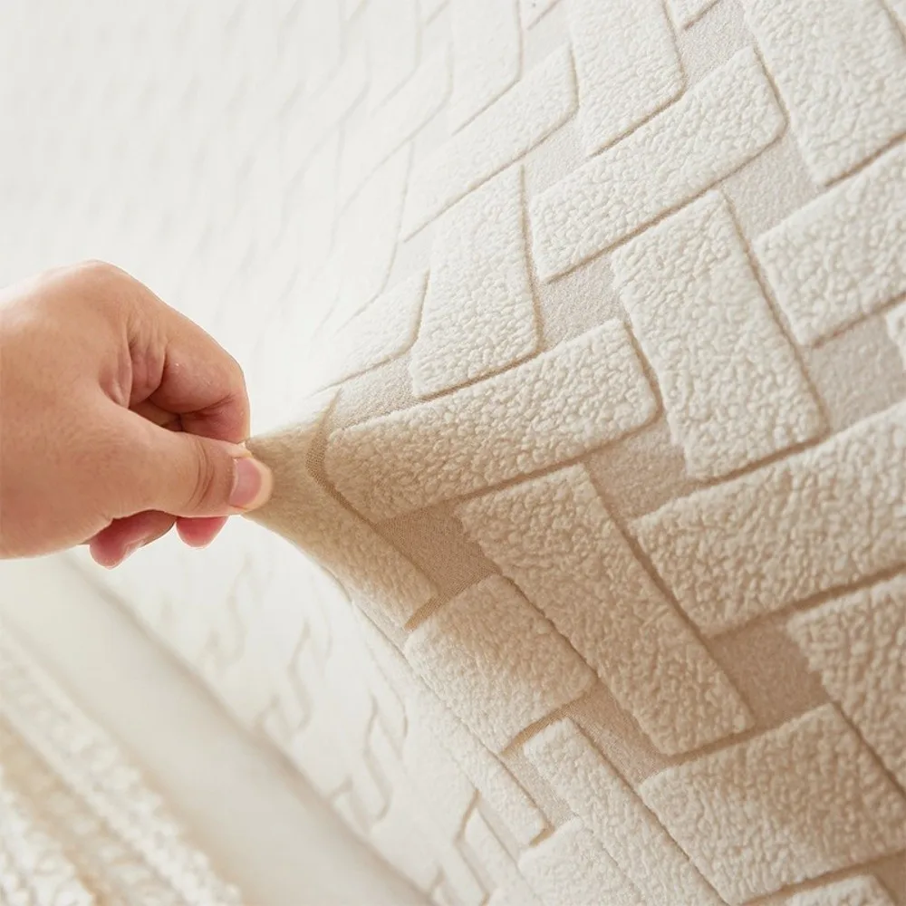 غطاء غبار رأس السرير عملي شامل مضاد للتصادمات من قماش الجاكار أغطية حماية مرنة ناعمة لغرفة النوم #4