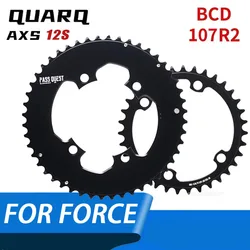 PASS QUEST 107 bcd chainring 2X Double Chain ring with 4 bolts For SRAM FORCE Quarq Power Meter AXS 12 speeds Road/Gravel Bike