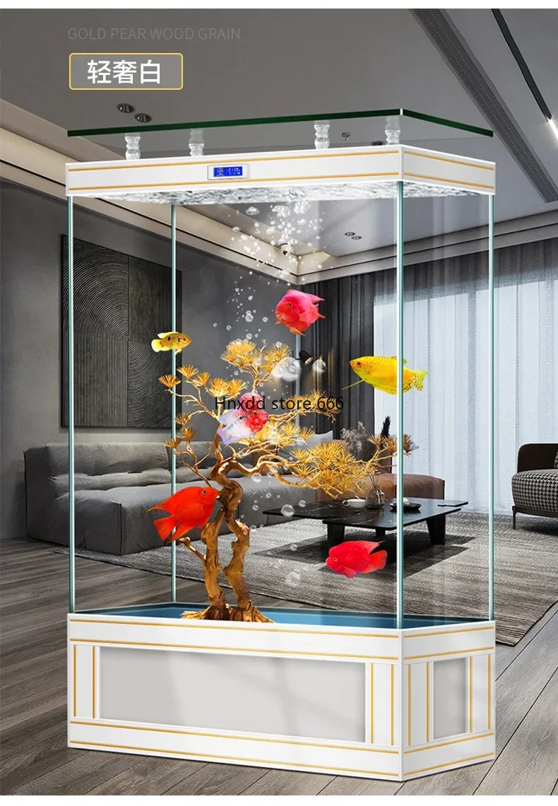 Jinjing Super White Fish Globe Living Room Home Light Luxury Large Subareas Screens Floor Aquarium