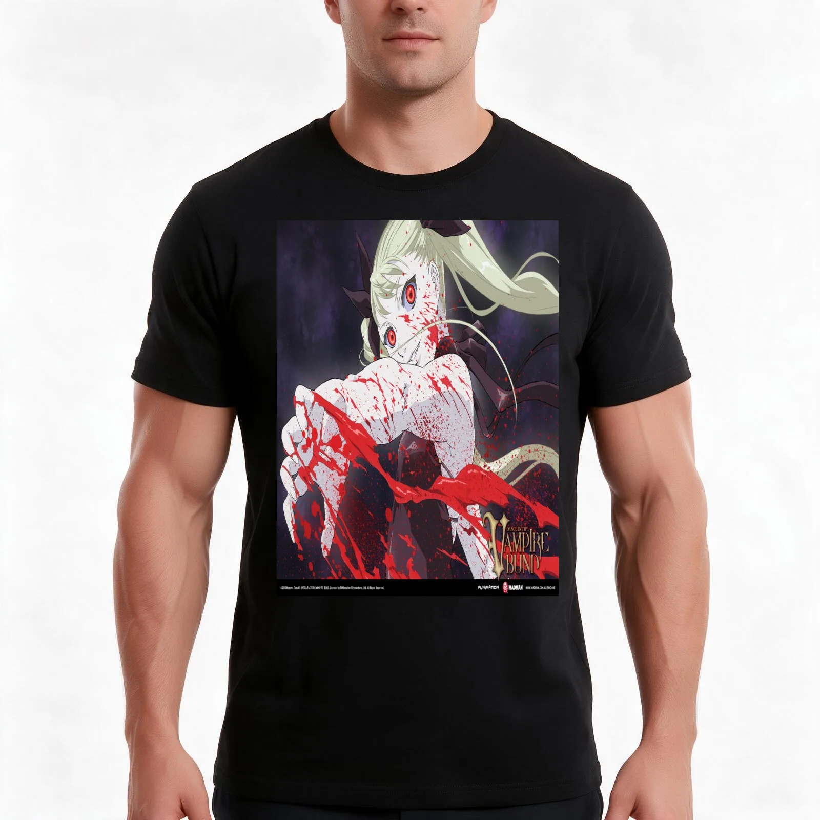 Mina Tepes Dance in the Vampire Bund T-Shirt Summer Casual Cotton Tee Oversized Streetwear Tops Vintage Graphic Print