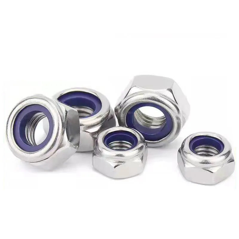 M5x0.5 M6x0.75 M8x1 M10x1 M12x1.25 M14 M16x1.5 A2 Stainless Steel Fine Thread Nylon Insert Lock Nut Hexagon Self-locking Locknut