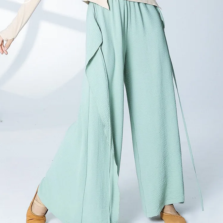 الخريف والشتاء السراويل ممارسة الرقص الحديثة مستقيم فضفاض الرقص الكلاسيكي السراويل الإناث الجسم واسعة الساقين، رقيقة وأنيقة