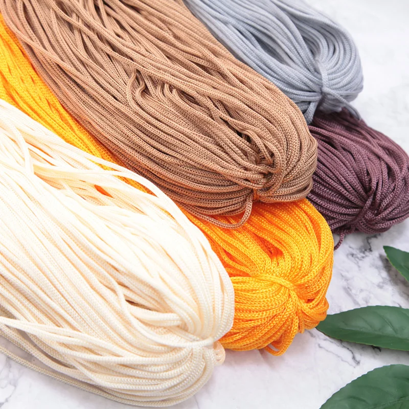 200M 3mm Crocheting Nylon Cord Hollow Line  Macrame Rope DIY Hand-Woven Bracelet Braided Handicrafts mat slipper bag Thread