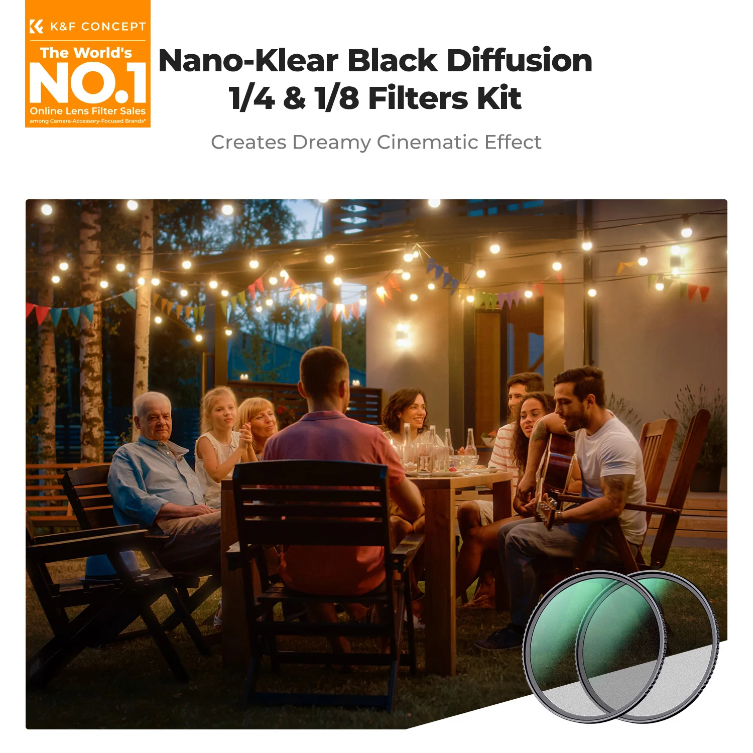 K&F Concept 49-82mm Black Mist Diffusion Filter 1/4 1/8 with Multi Coated for Nikon DSLR Lens 49mm 52mm 58mm 62mm 67mm 77mm 82mm