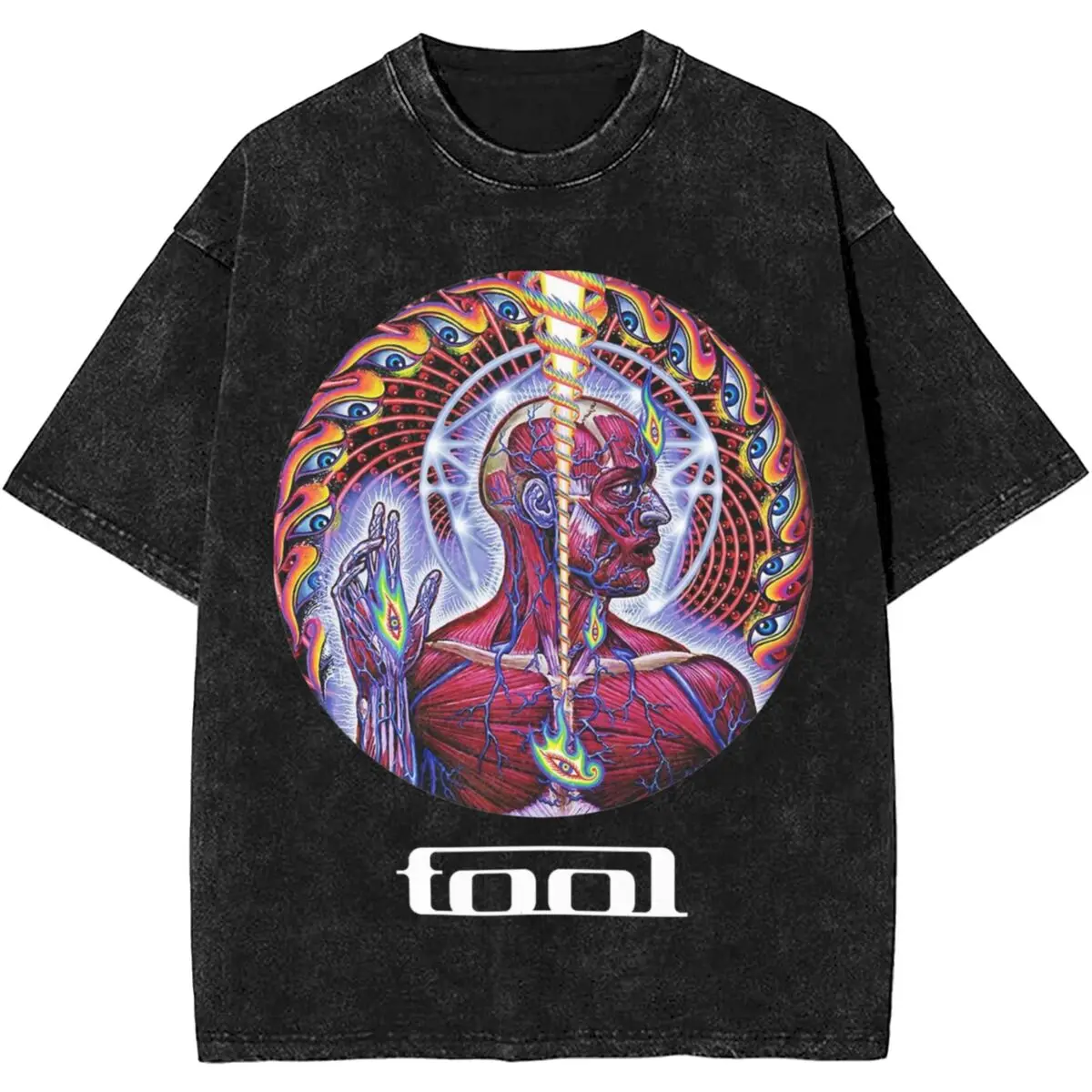 

Футболка Rock Tool Band Lateralus в стиле хэви-метал, винтажная, с эффектом потертости, с коротким рукавом, круглым вырезом, Y2K, мужская одежда, мужские футболки