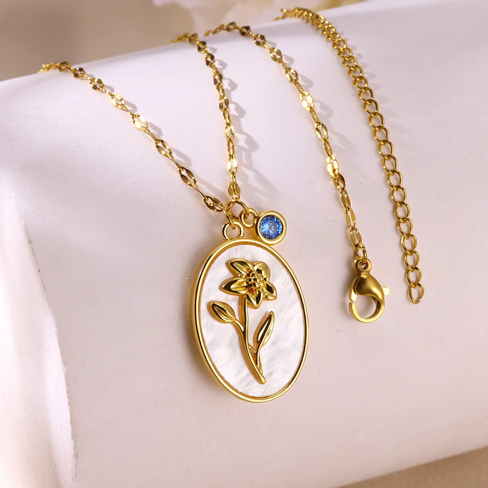 Classic Stainless Steel Horus Eye 18K Gold-Plated Square Zirconia Pendant Necklace Fashion Geometric Jewelry Free shipping