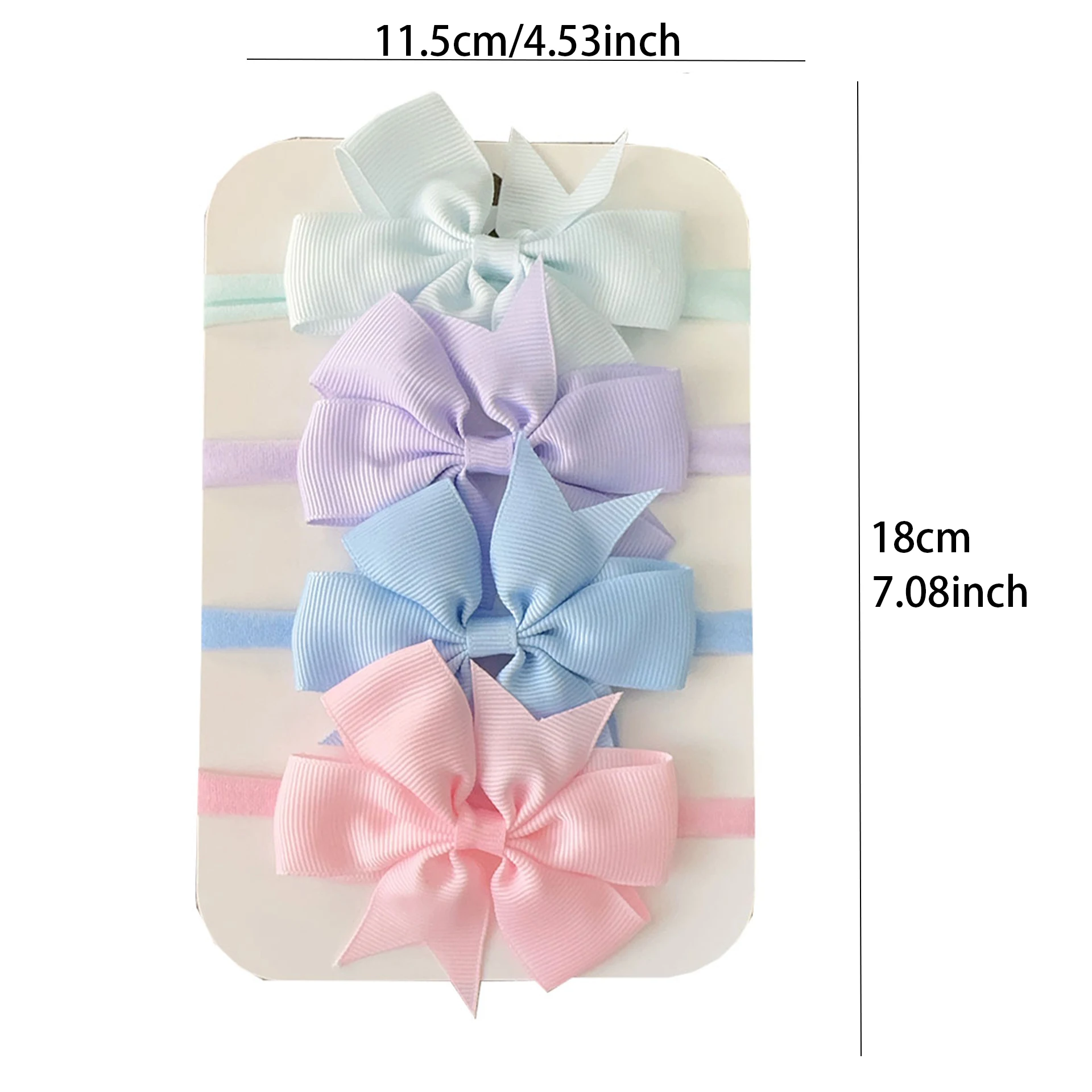 4 pz/set Solido Bambini Copricapi Archi Dei Capelli Fasce Elastiche Dei Capelli per il Bambino Morbido Nastro Bowknot Fascia Infantile Accessori Per Capelli Delle Ragazze