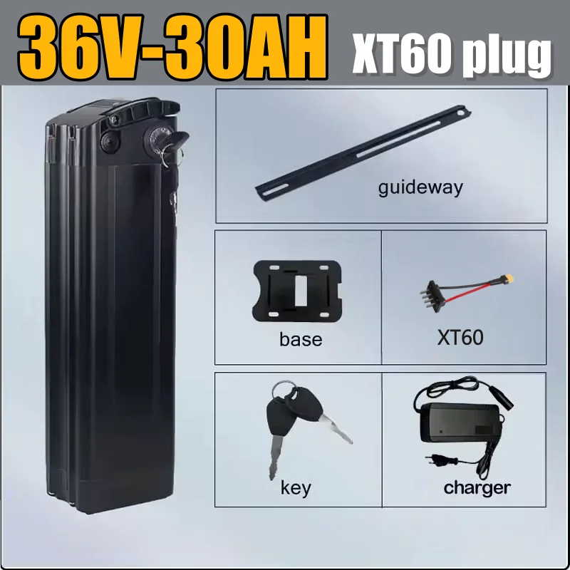 36V 48V52V 40ah Fahrad Silver Fish Akku Accu 20/30/40ah 48V Lithiumbatterij Motorbereik 250-1500W, Automotive-grade batterijcellen