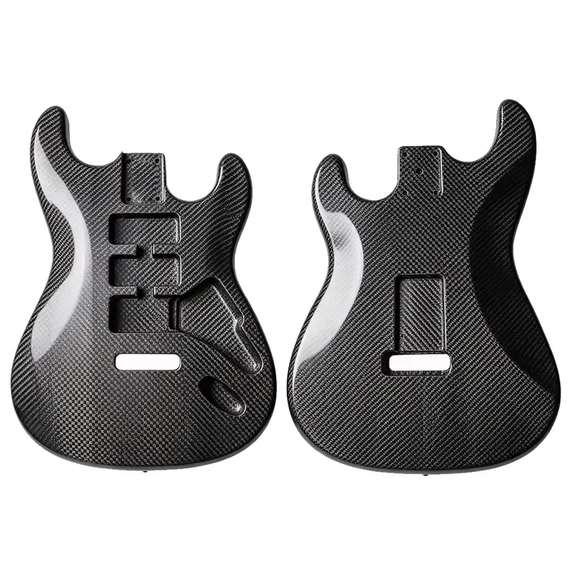 Carbon Fiber Electric Guitar Body with Pickup Holes for DIY Luthier Project Custom Build Replacement Part Solid Instrument