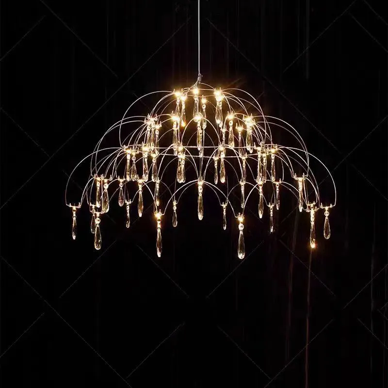 

Modern Minimalist LED Crystal Chandelier for Villa Dining Room and Living Room - Light Cube - Creative and Unique Pendant Lamp