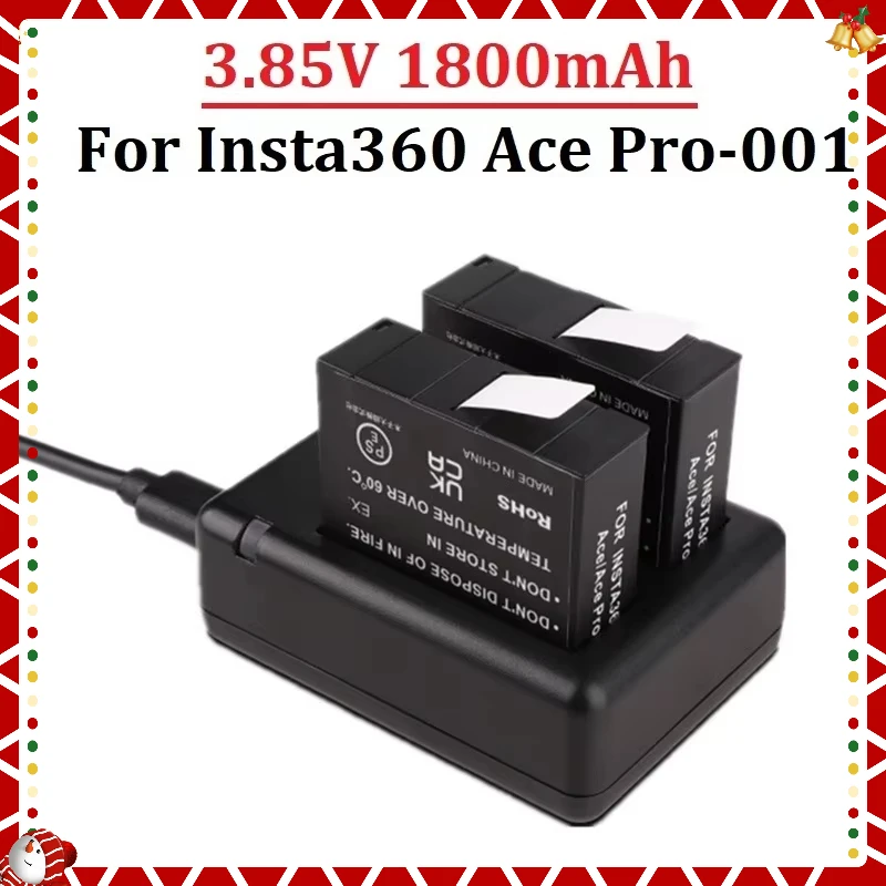 

Battery Pack for Insta360 Ace Pro/Ace + dual slots charger for Insta360 Ace Pro Accessories Digital Batteries 1800mAh