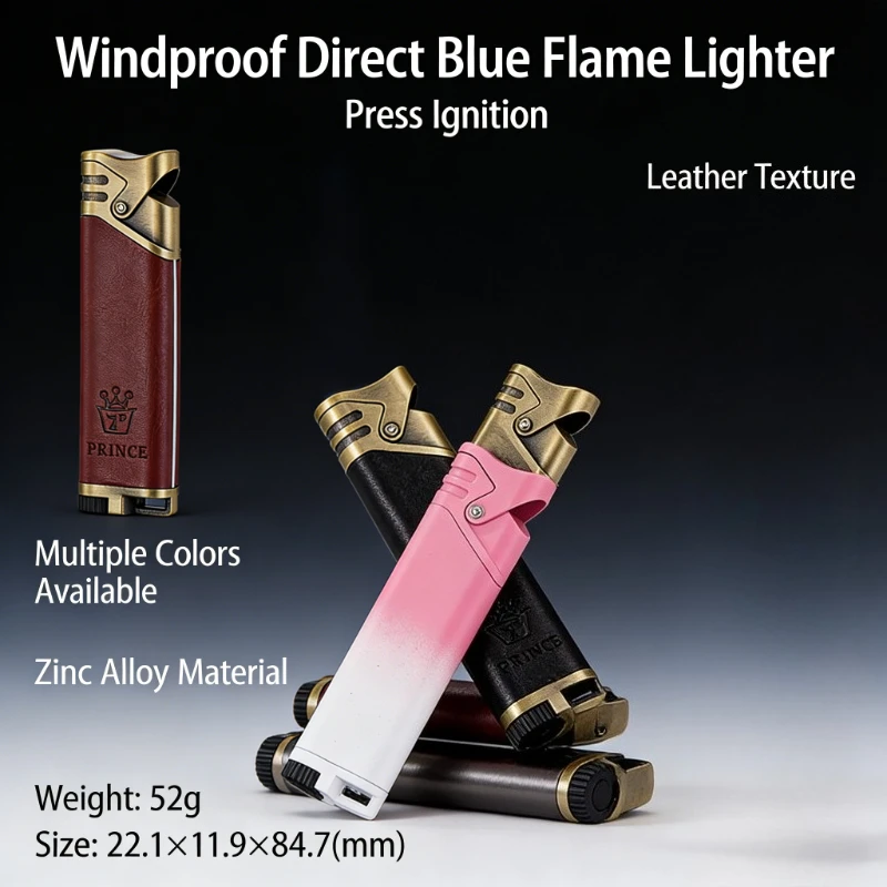 Leather Wrapped Pistol Torch Lighter Embossed Eagle Artwork Waterproof Cooling Flame Stylish Refillable Gas Accessory
