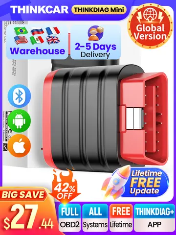 THINKCAR THINKDIAG 미니 자동 OBD2 블루투스 스캐너, 전체 시스템 진단, 평생 무료 자동차 진단 스캔 도구