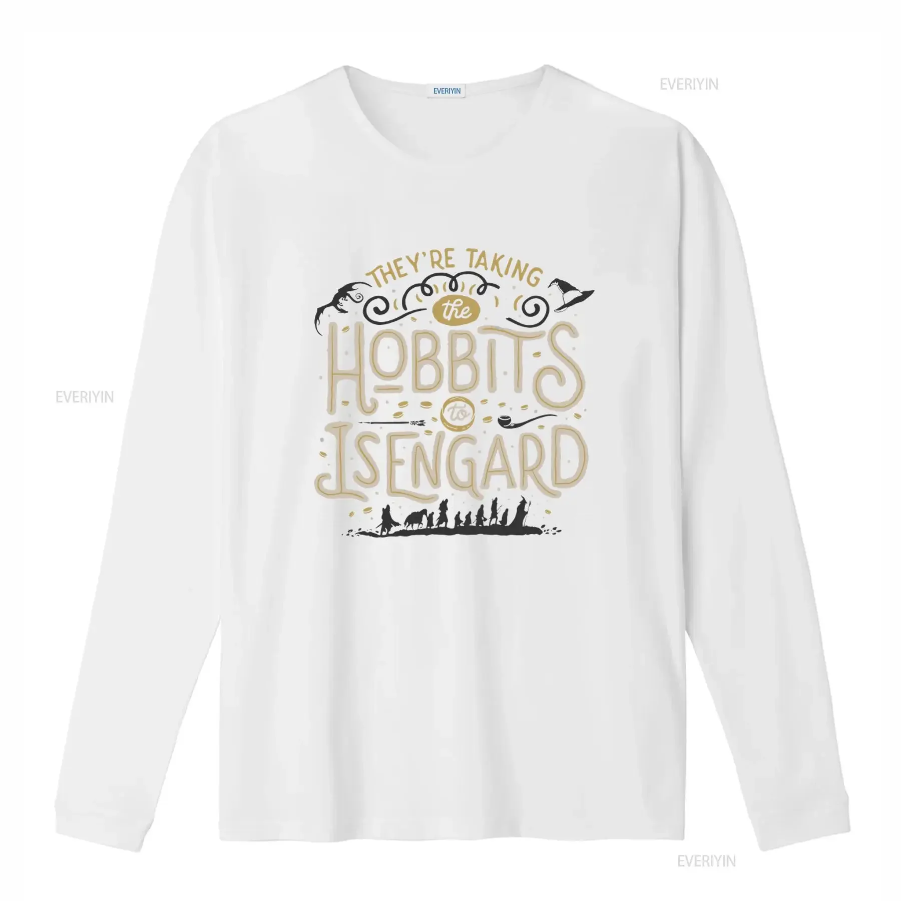 Fantasy Inspired T Shirt They're Taking the Hobbits to Isengard Quote Design Comfortable Cotton for Fans vintage Washed graphic