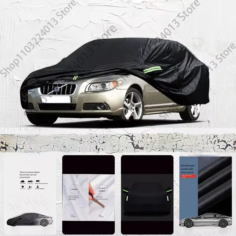 

For Volvo V70 Car cover Black outdoor fully covered with snow and UV protection waterproof Sun Shade Snow Rain Wind Resistant