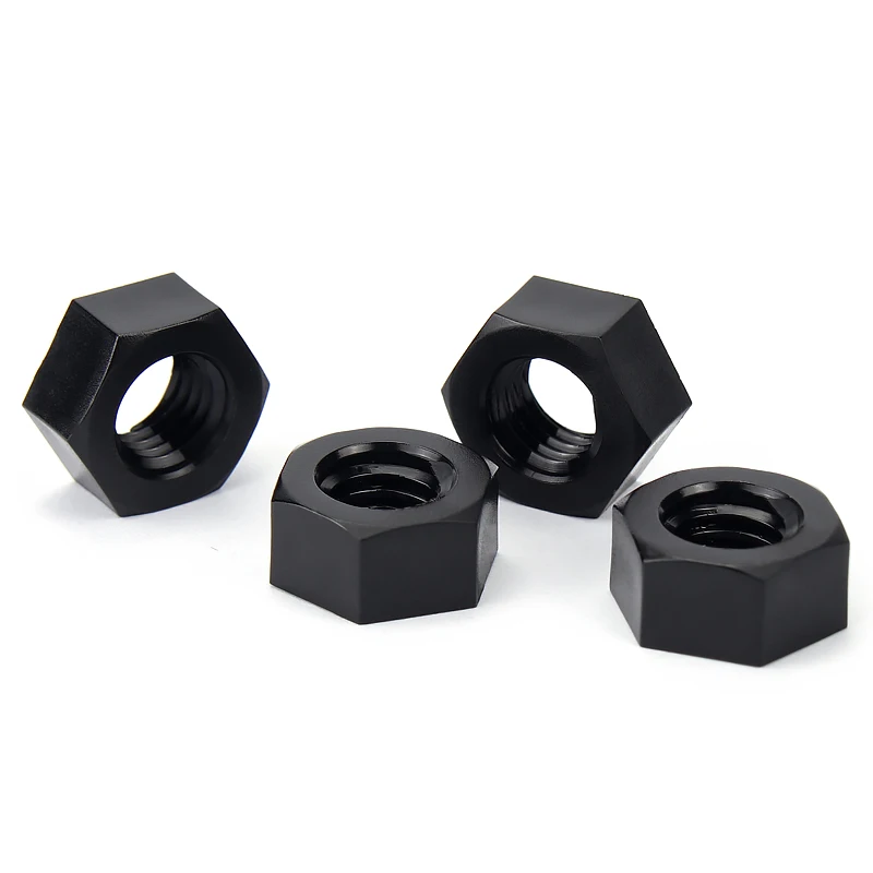 50Pcs DIN934 M2 M2.5 M3 M4 M5 M6 M8 Black Nylon Hex Nut Hexagon Plastic Nuts