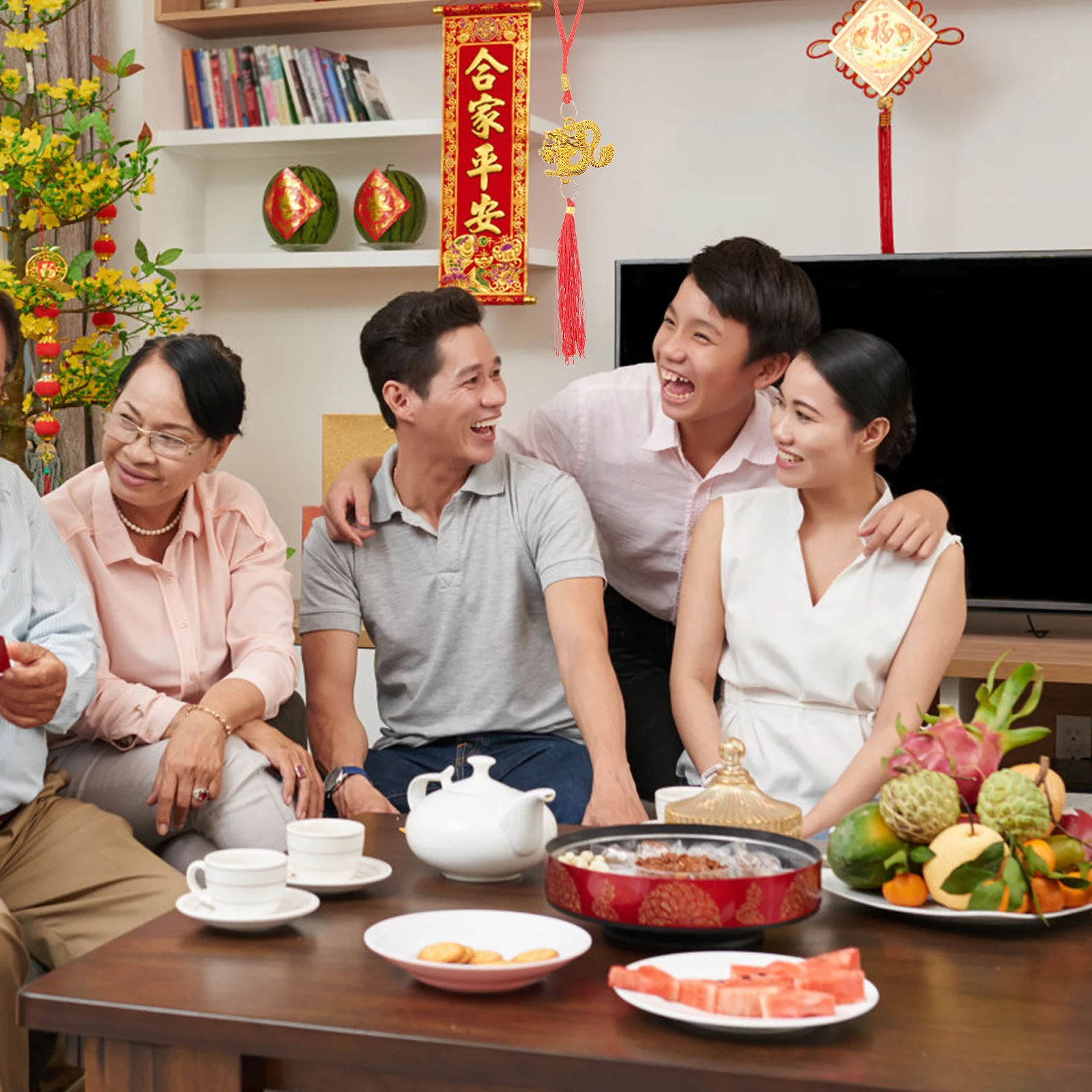 6 قطعة زخرفة التنين معلقة السنة الصينية الجديدة ديكور جدار الداخلية قلادة للعام الجديد ديكور مناسب المنزل مكتب مول 2024 #1