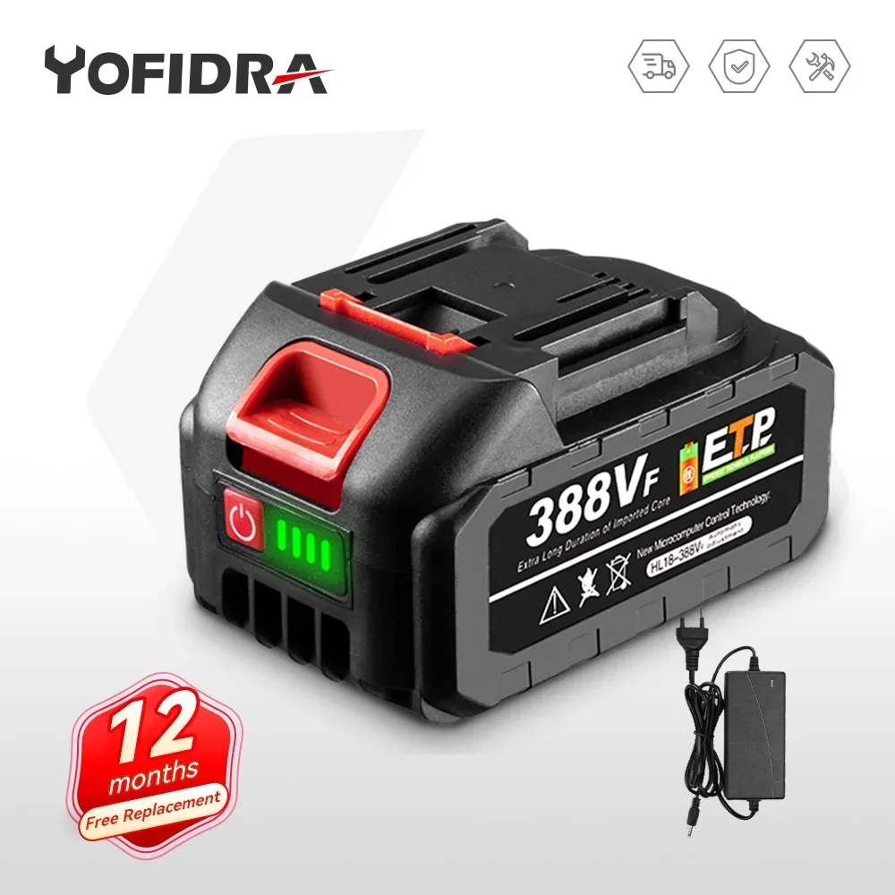 Yofidra Rechargeable Li-Ion Battery 7500mAh-22500mAh High Capacity Power Tool Replace Battery For Drill Wrench Blower Tool