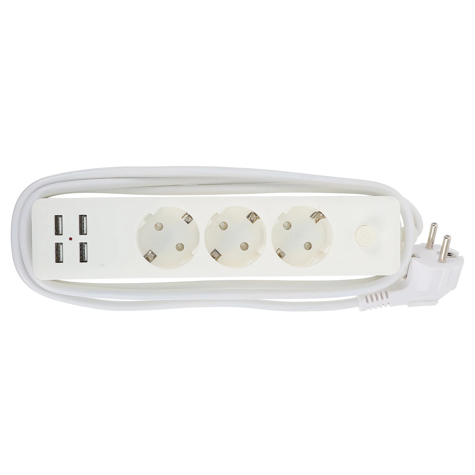 

Power Strip 4USB EU Plug Outlet Charging Sockets Home Use Multifunction Power Board Safe Temperature Resistant Fire