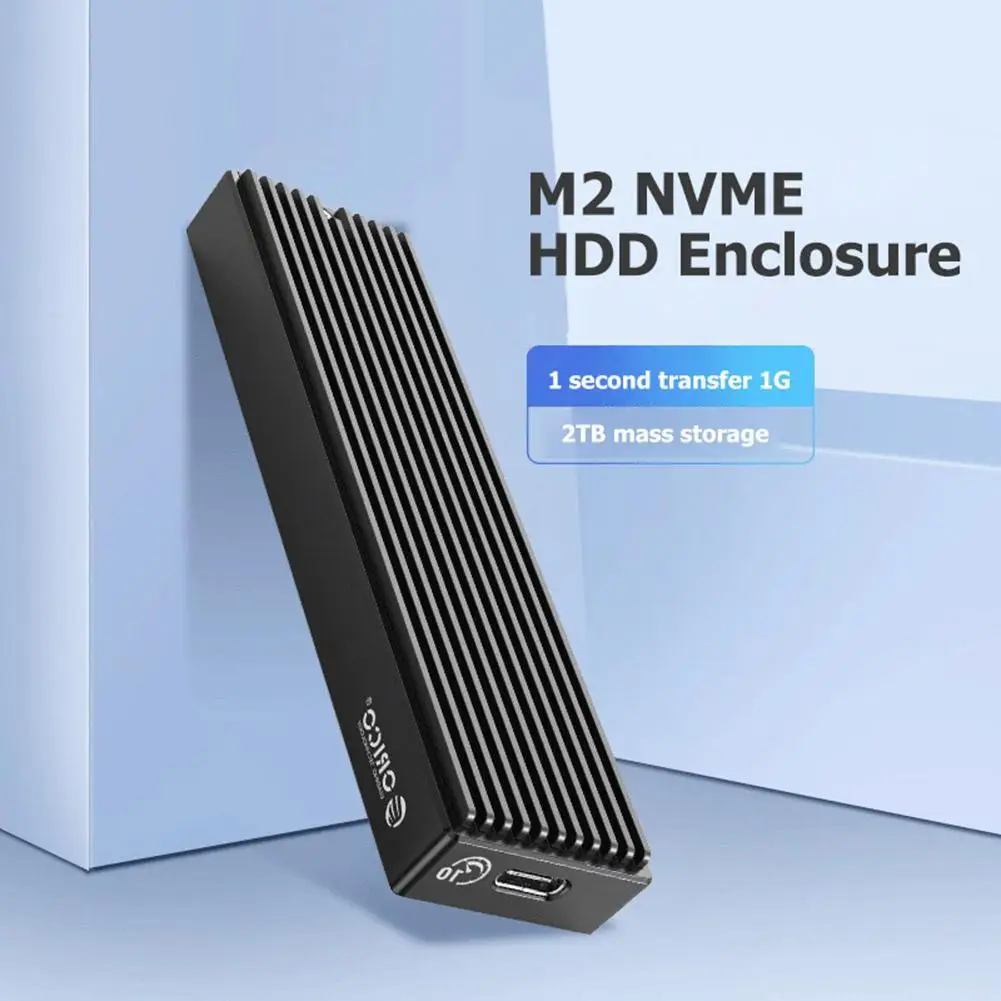 حافظة HDD مع حقيبة كابل USB جديدة M2PV-C3 10/5Gbps M.2 NVME SSD الضميمة Type-C حافظة محرك الحالة الصلبة