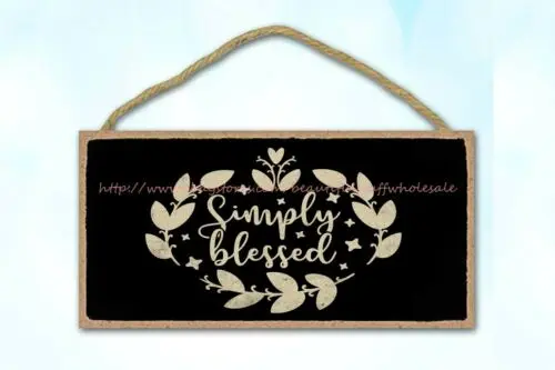 

simply blessed Christian inspirational quote wood sign style plaque