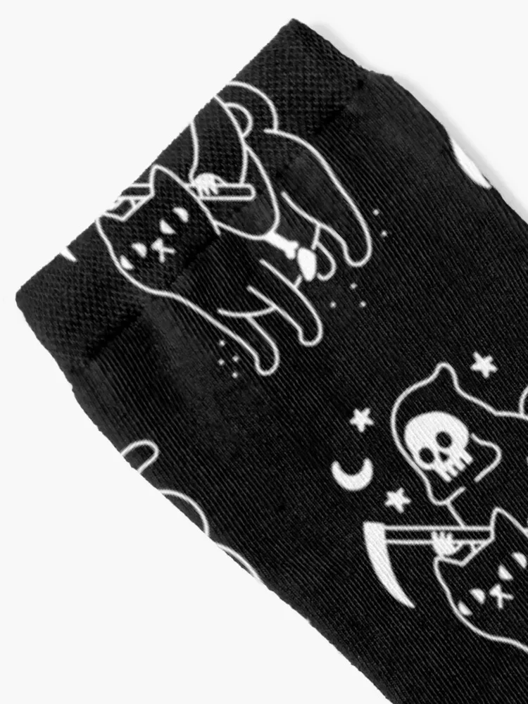 Death Rides A Black Cat Socks sheer valentine gift ideas cartoon sport Socks For Men Women's