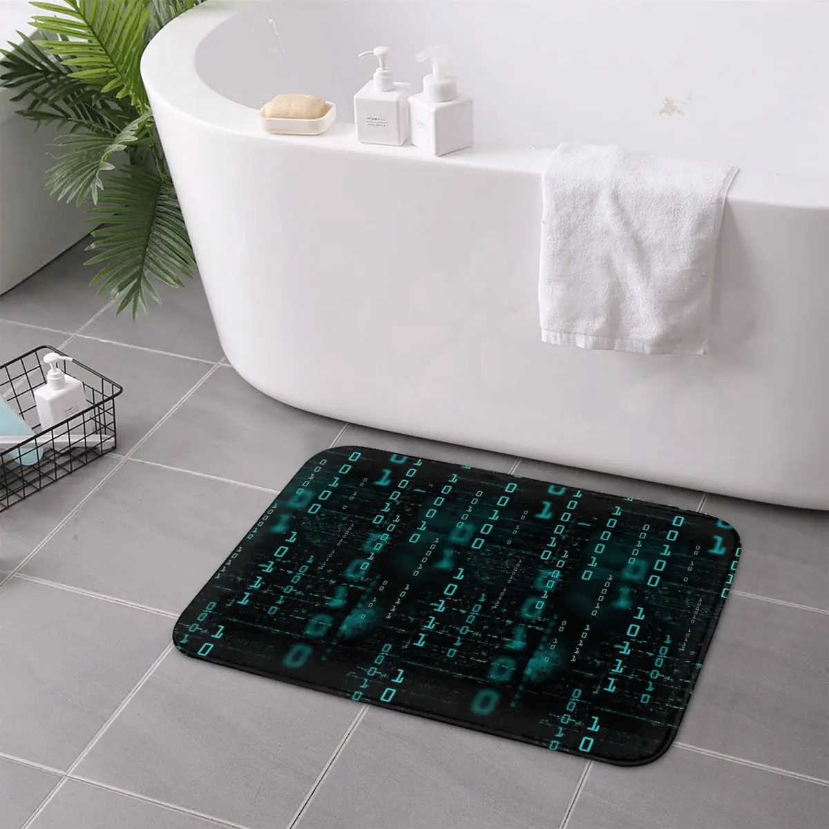 Hacker Code Binary Code Geek Science Computer Non-slip Doormat Floor Mat Carpet Rug for Kitchen Entrance Balcony Footpad Mats