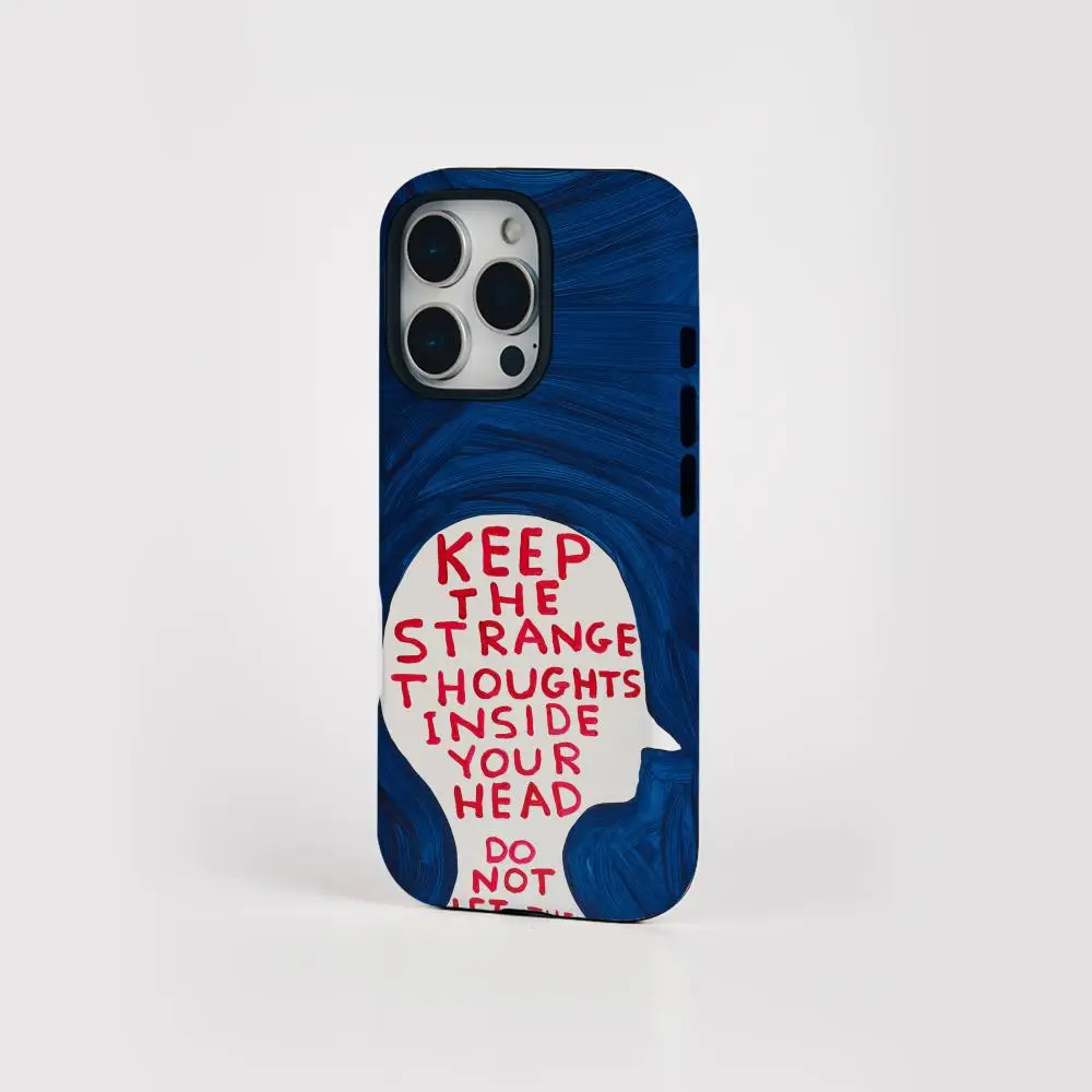 Capa de telefone para iphone 17 16 15 14 13 12 pro max plus brilhante hd dupla camada líquida casca dura davids shrigley