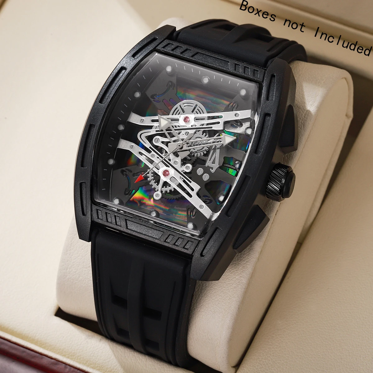 

Luxury Large Dial Silicone Strap Men Sports Watches Male's Quartz Wristwatches Reloj Hombre Clock Gift（Without Box）