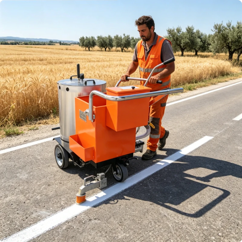 Road Marking Machine Line Striping Machine Pavement Marking Machine Airless Hand Push Cold Paint Marking For Parking Lot Runway