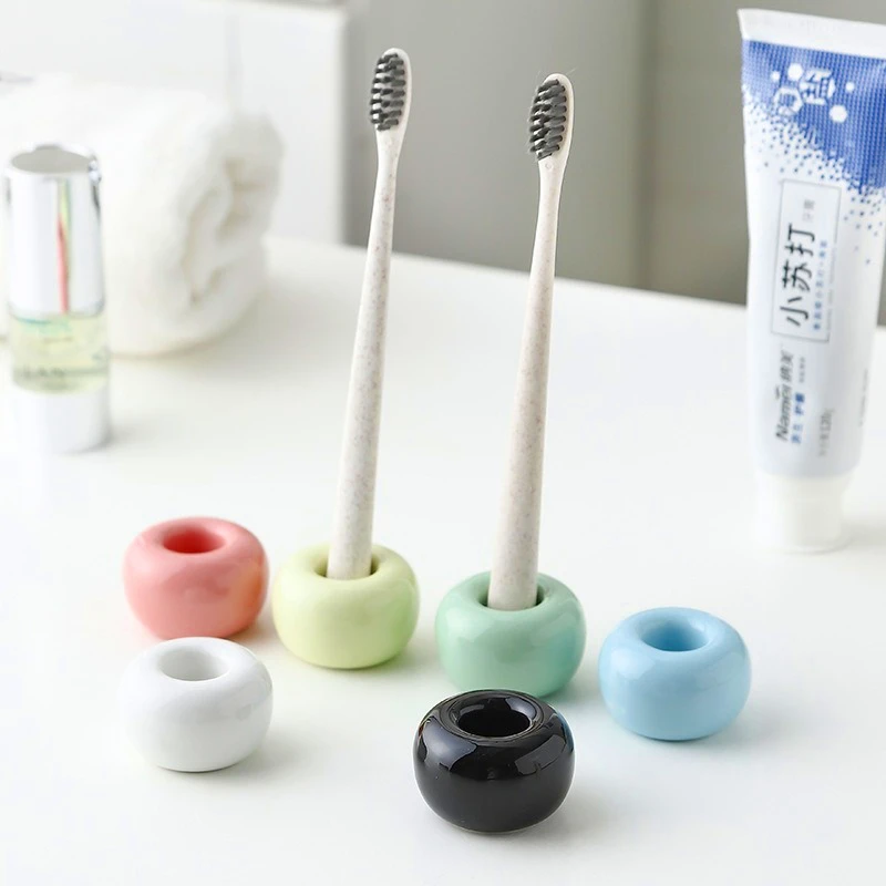 Standing Tooth Brush Cover Caps Ceramic Toothbrush Holder Stand Toothbrush Head Covers Bracket Fish Shaped Bathroom Storage Rack