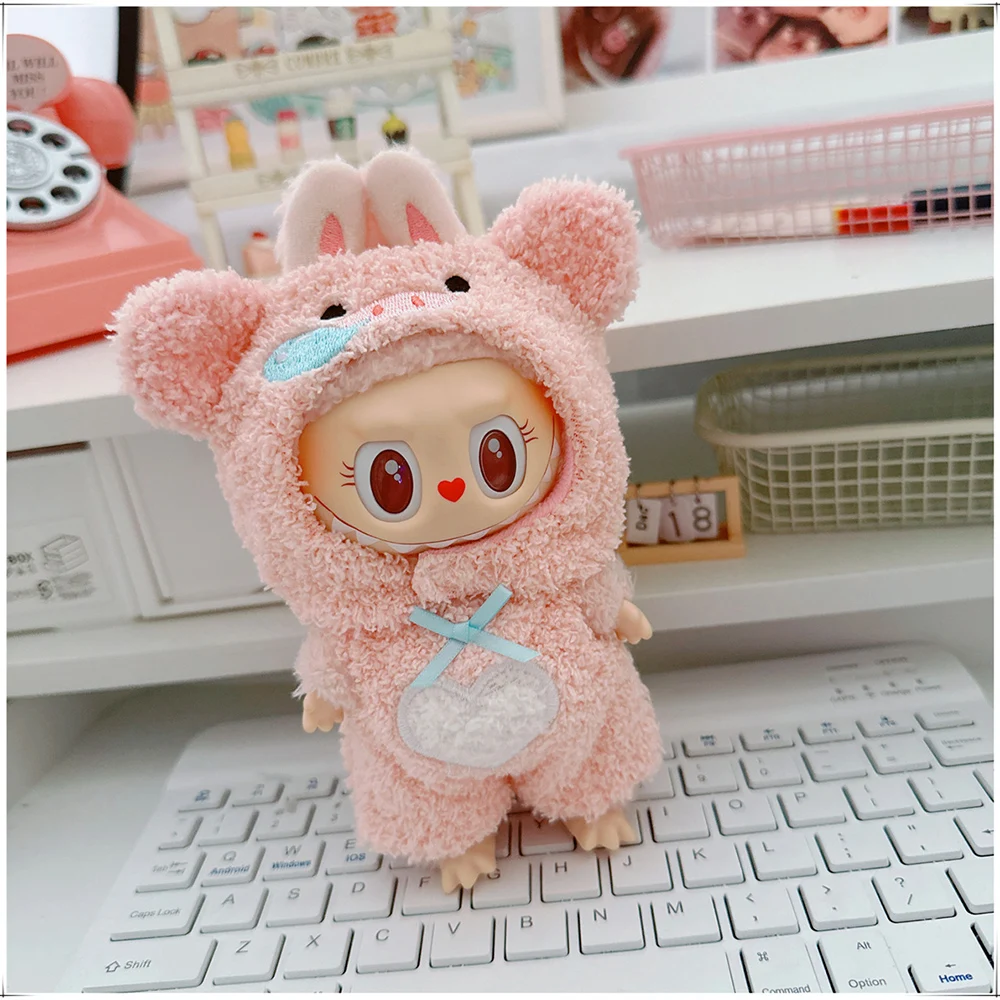 

Мини-плюшевый комплект одежды с животными, аксессуары для куклы Лабу 17 см, милая свинья, слон, утка, аксессуары для одежды без куклы