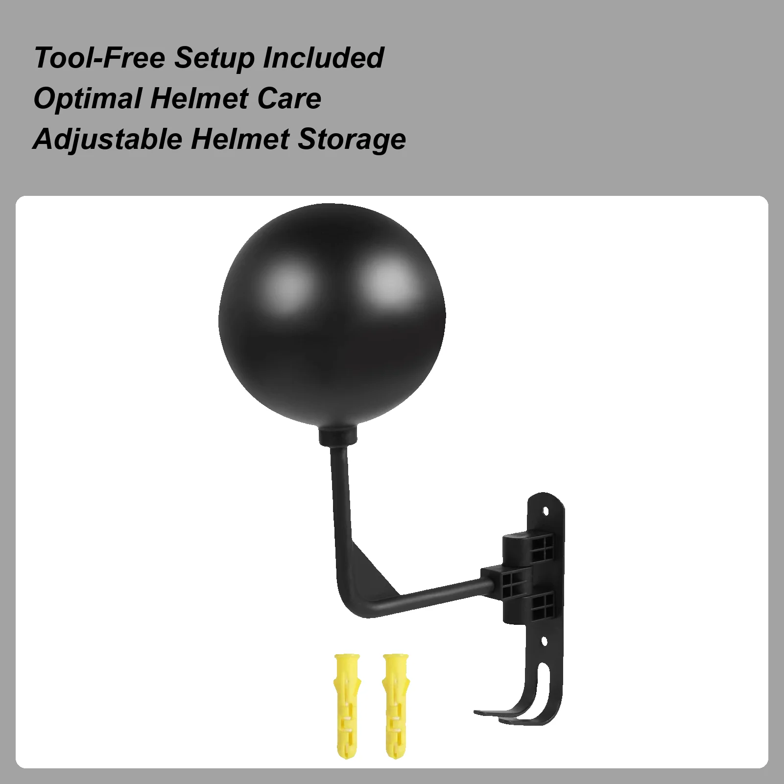 Helmet Hanger Wall-Mounted 180-Degree Rotatable Motorcycle Helmet Stand For Home Bedrooms Living Room Garage Gear Clothes Keys
