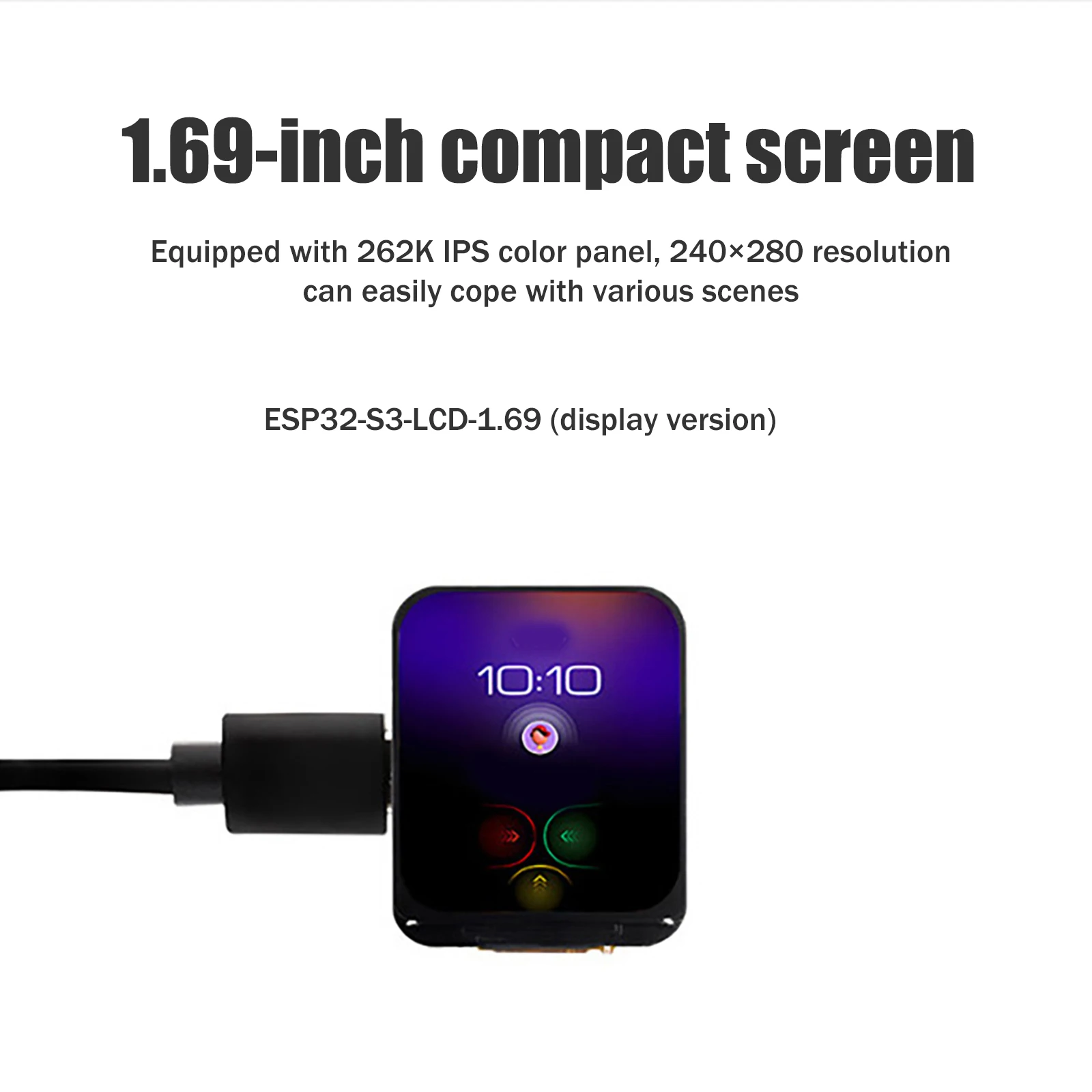 ESP32 Development Board 1.69-inch 262K IPS Touch LCD Display TFT LCD Screen Module 240×280 WiFi Bluetooth Smart Display