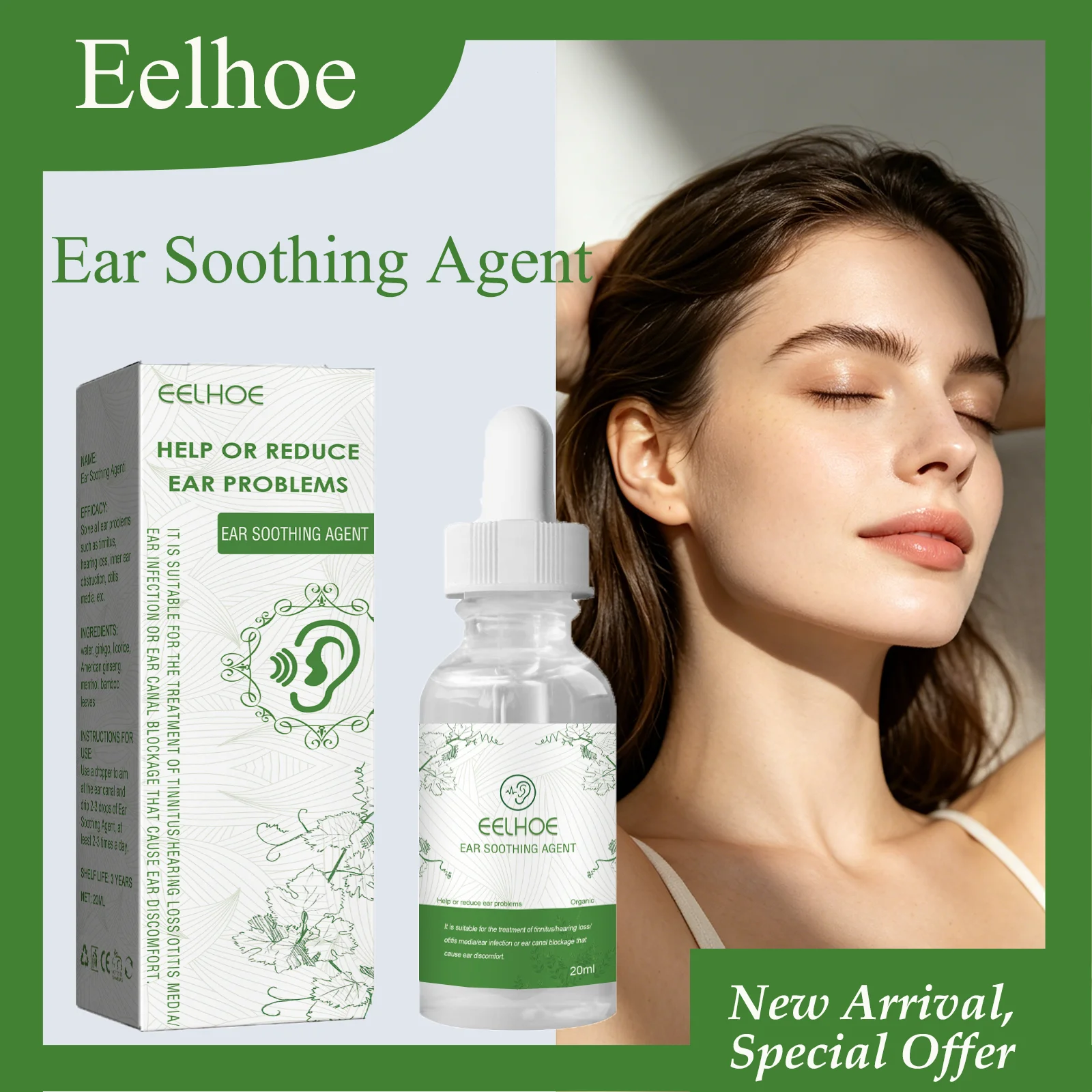 

Eelhoe 20mL Ear Reliever For Ear Discomfort Ear Infection Foreign Body In The Ear Tinnitus Health Care Soothing Solution